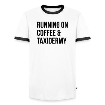 taxidermie - T-shirt contrasté Homme - blanc/noir - Devant - AI Model Female 172 light (172cm) & AI Model Male 178 dark (178cm)