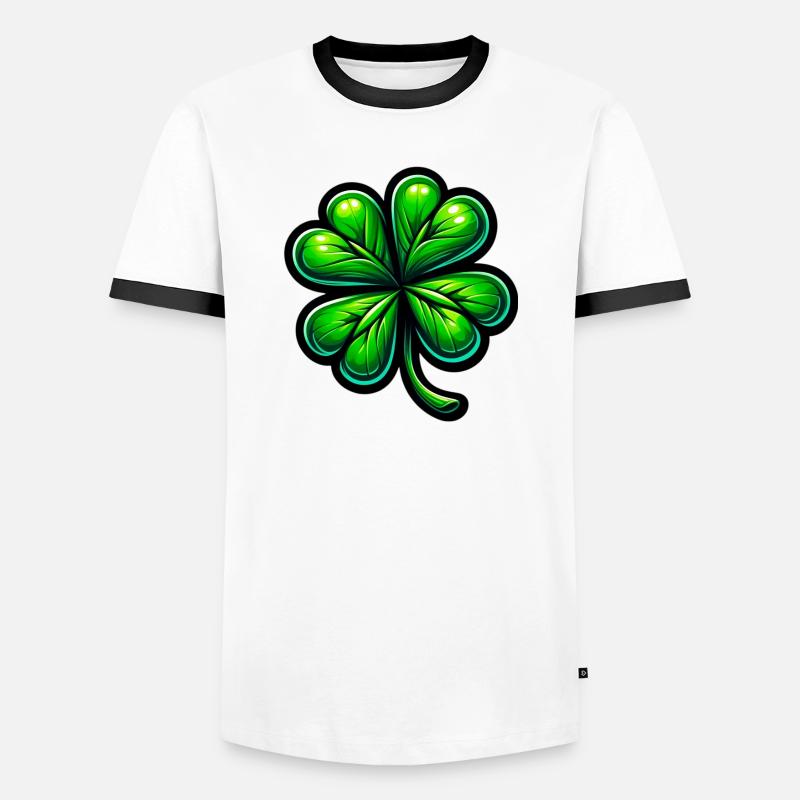 Four-leaf clover - Men's Ringer Shirt - white/black