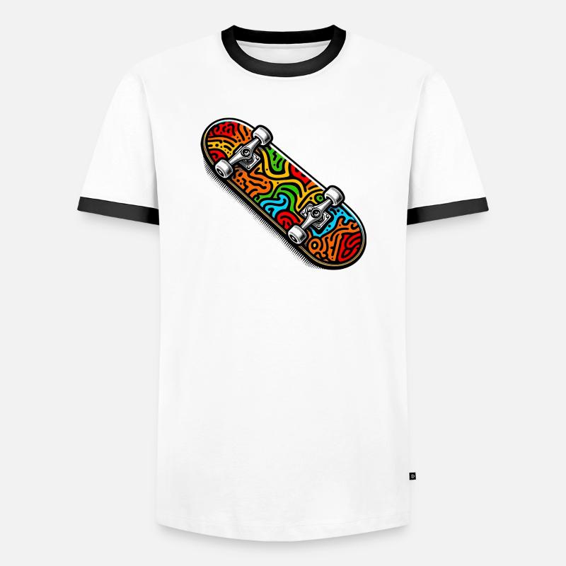 Skateboard - Men's Ringer Shirt - white/black