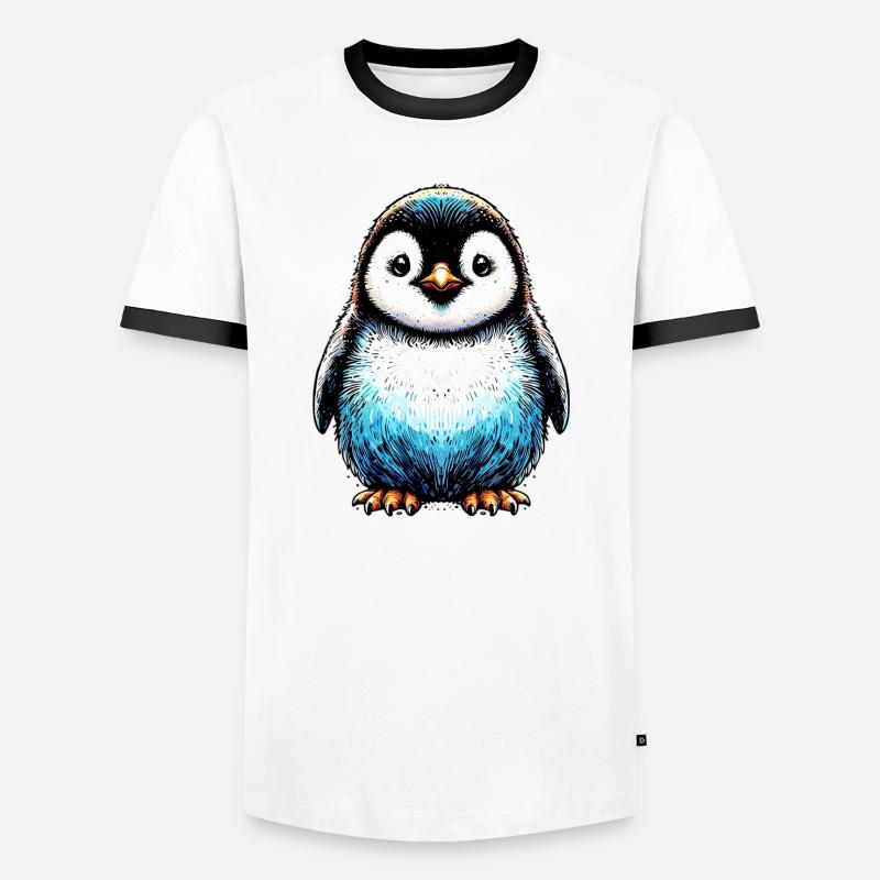Penguin - Men's Ringer Shirt - white/black
