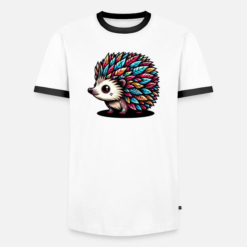 Hedgehog - Men's Ringer Shirt - white/black