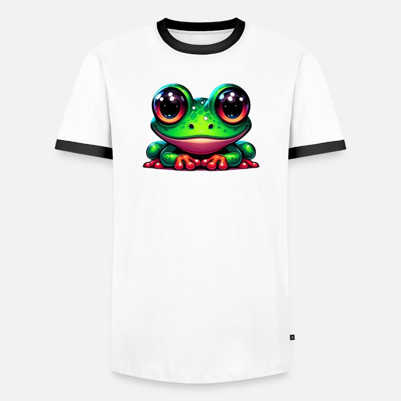 Frosch - Männer Kontrast-T-Shirt - Weiß/Schwarz