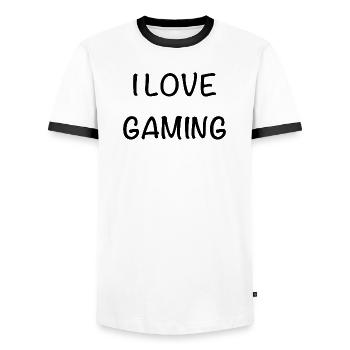 i love gaming - Männer Kontrast-T-Shirt - Weiß/Schwarz - Vorne - AI Model Female 172 light (172cm) & AI Model Male 178 dark (178cm)