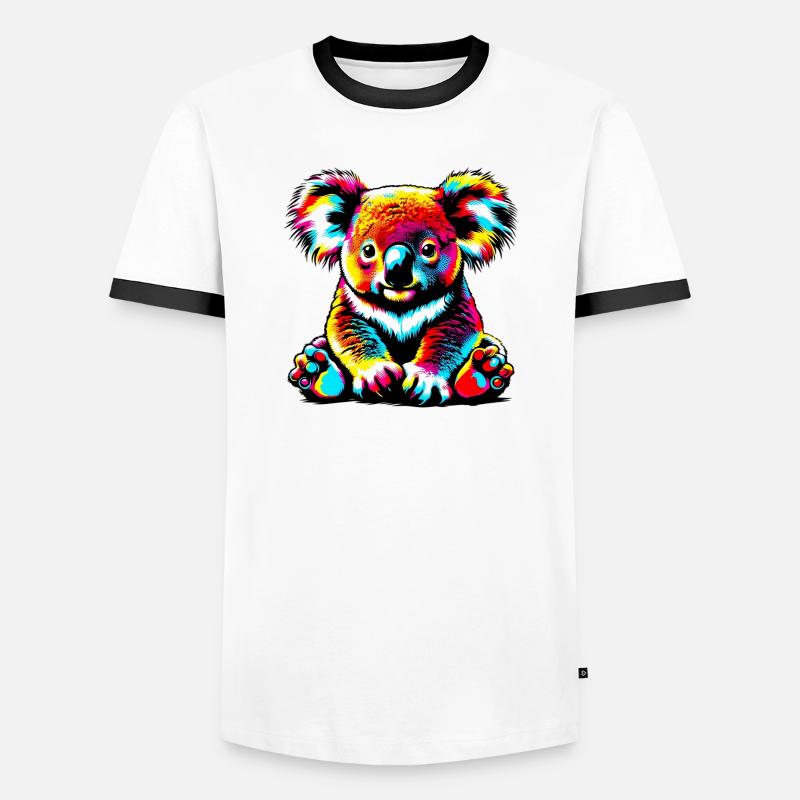 Koala - Men's Ringer Shirt - white/black