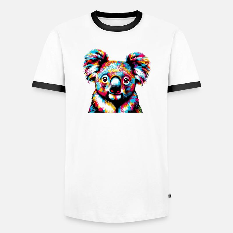 Koala - Männer Kontrast-T-Shirt - Weiß/Schwarz
