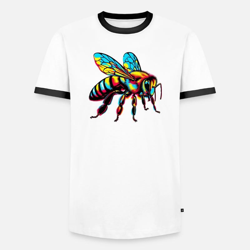 Bee - Men's Ringer Shirt - white/black