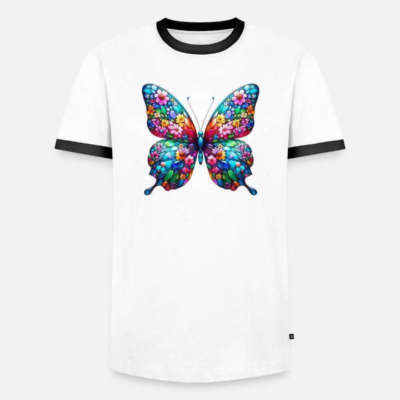 Butterfly - Men's Ringer Shirt - white/black