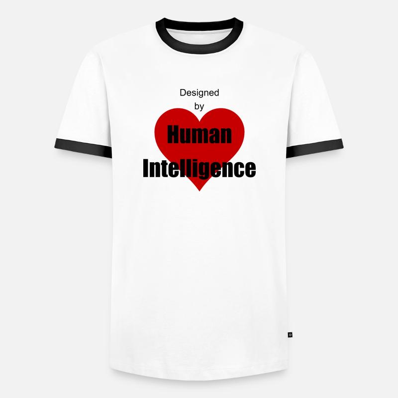 Human Intelligence - Men's Ringer Shirt - white/black
