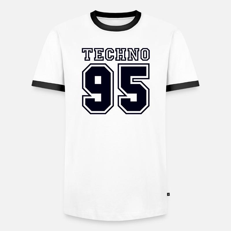TECHNO 95 - Men's Ringer Shirt - white/black