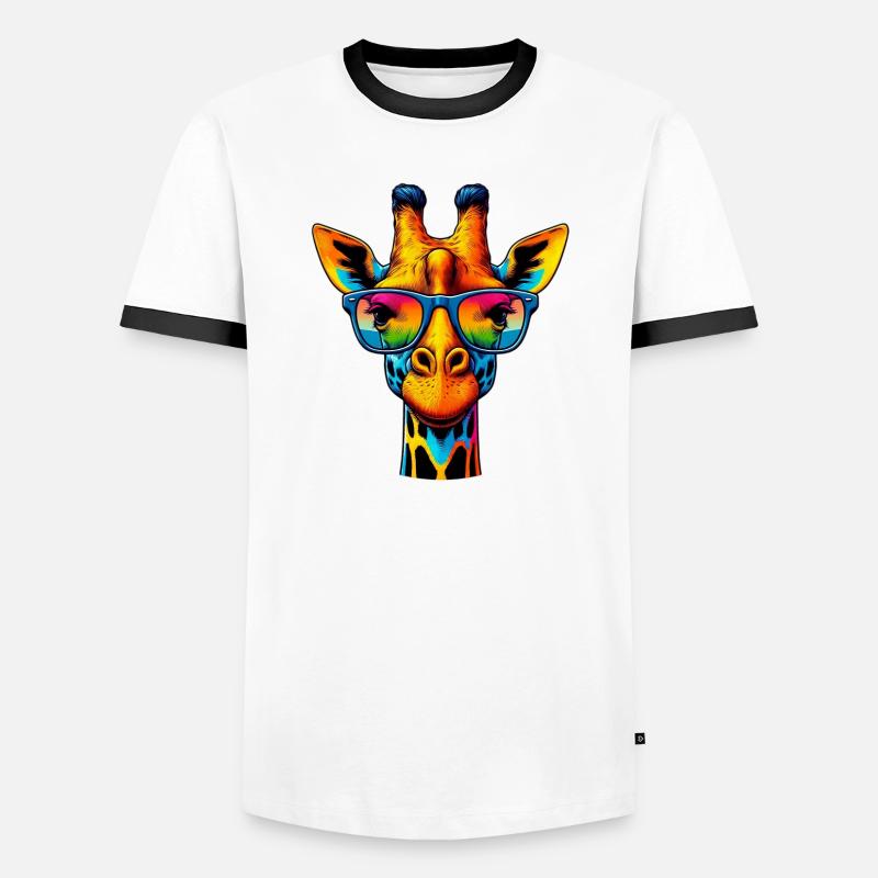 Giraffe - Men's Ringer Shirt - white/black