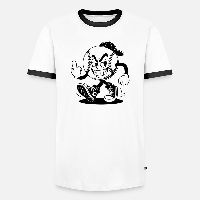 Baseball mit einem selbstbewussten - Männer Kontrast-T-Shirt - Weiß/Schwarz