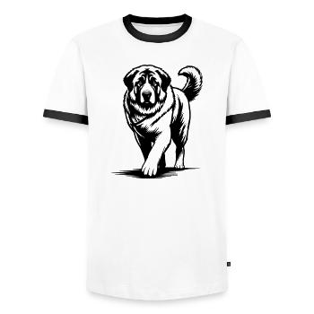 Kangal - Männer Kontrast-T-Shirt - Weiß/Schwarz - Vorne - AI Model Female 172 light (172cm) & AI Model Male 178 dark (178cm)