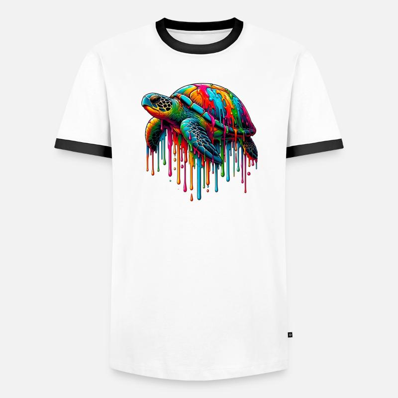 Turtle - Men's Ringer Shirt - white/black