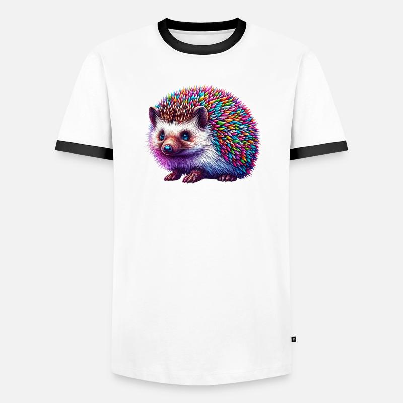 Igel - Männer Kontrast-T-Shirt - Weiß/Schwarz