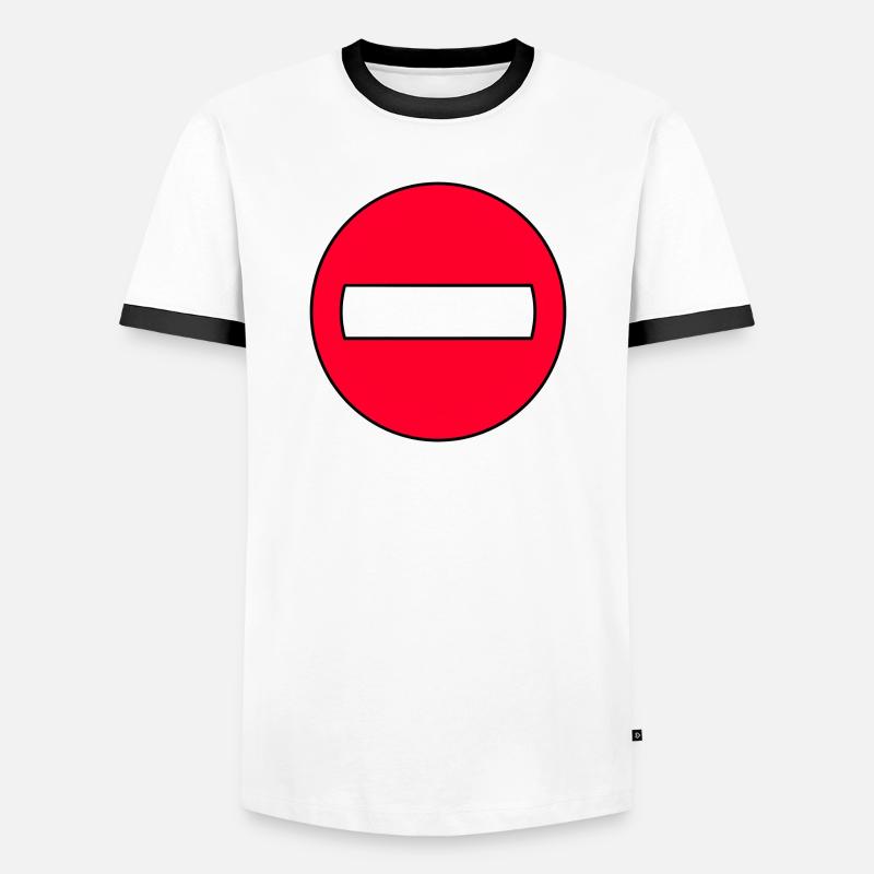Durchgangsverbot Icon Rot - Männer Kontrast-T-Shirt - Weiß/Schwarz