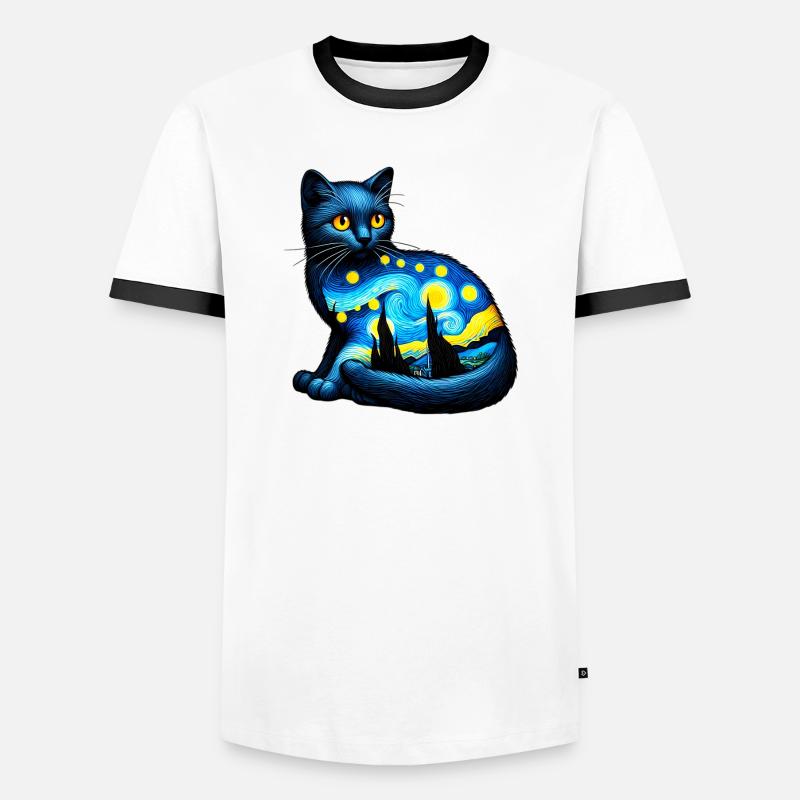Cat - Men's Ringer Shirt - white/black