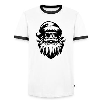 Weihnachtsmann im Chill-Modus - Männer Kontrast-T-Shirt - Weiß/Schwarz - Vorne - AI Model Female 172 light (172cm) & AI Model Male 178 dark (178cm)