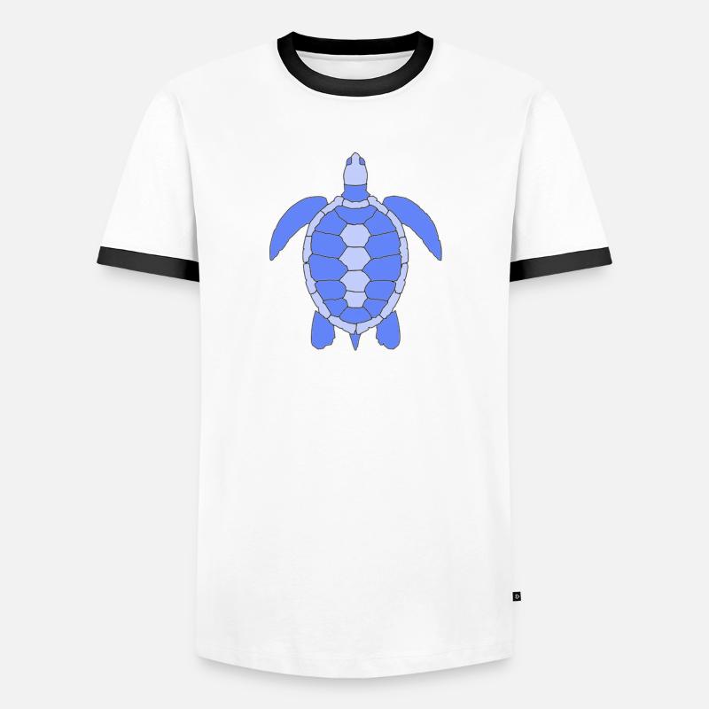 TURTLE - Men's Ringer Shirt - white/black