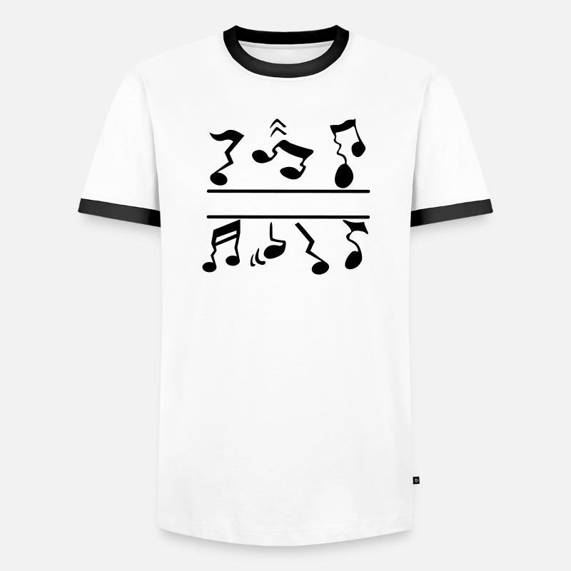 Fausses notes - T-shirt contrasté Homme - blanc/noir