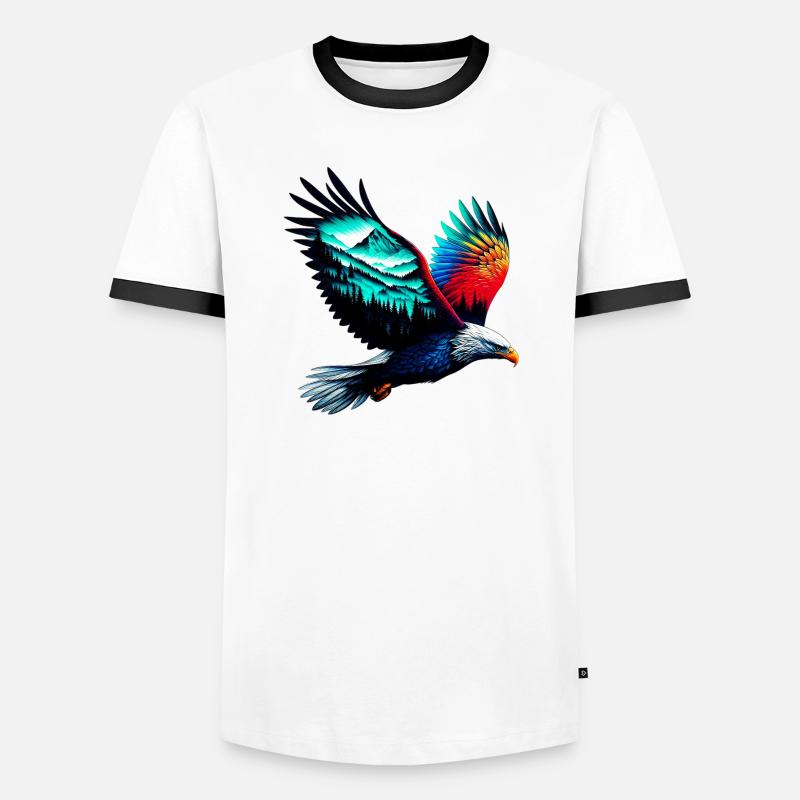 Eagle - Men's Ringer Shirt - white/black