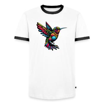 Colibri - T-shirt contrasté Homme - blanc/noir - Devant - AI Model Female 172 light (172cm) & AI Model Male 178 dark (178cm)