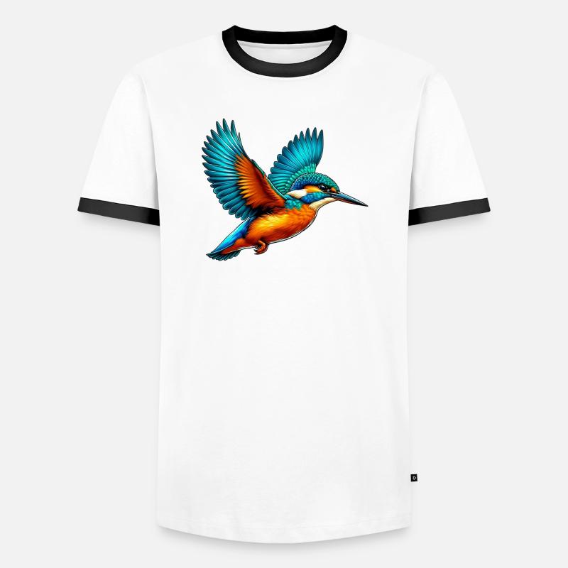 Eisvogel - Männer Kontrast-T-Shirt - Weiß/Schwarz