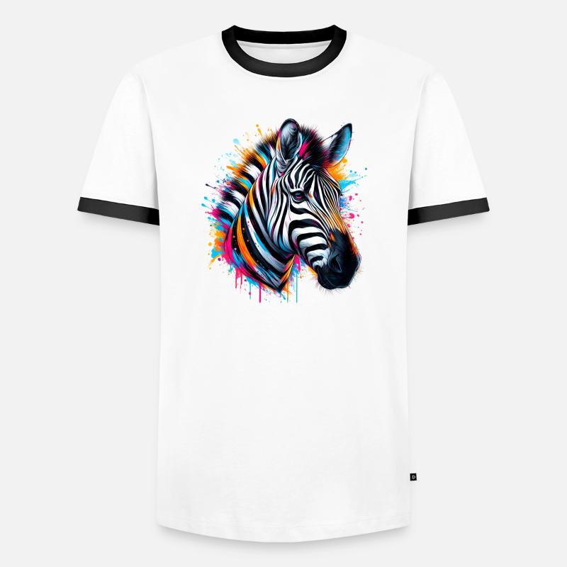 Zebra - Men's Ringer Shirt - white/black