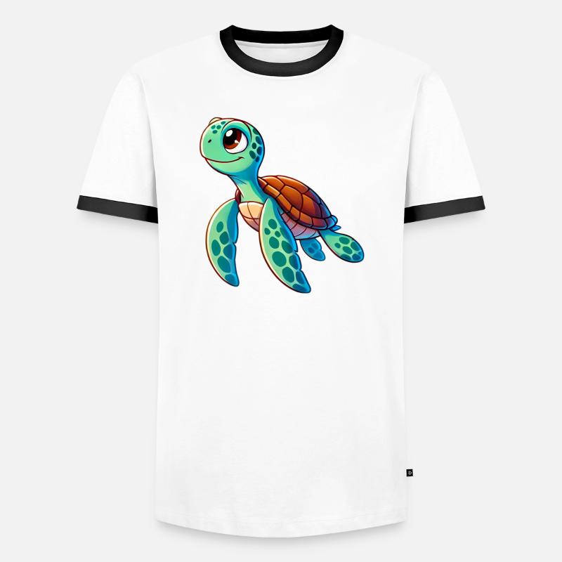 Turtle - Men's Ringer Shirt - white/black