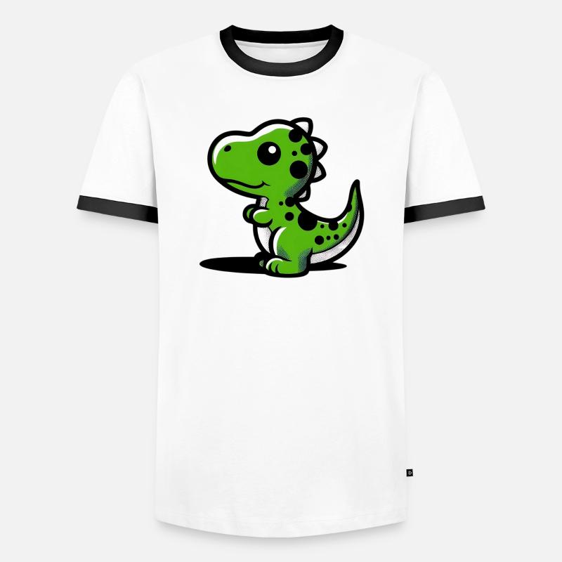 Dinosaur - Men's Ringer Shirt - white/black