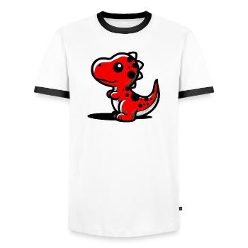 Dinosaure - T-shirt contrasté Homme - blanc/noir - Devant - AI Model Female 172 light (172cm) & AI Model Male 178 dark (178cm)