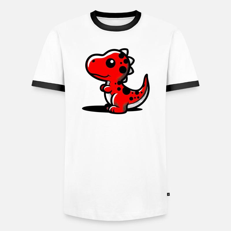 Dinosaur - Men's Ringer Shirt - white/black
