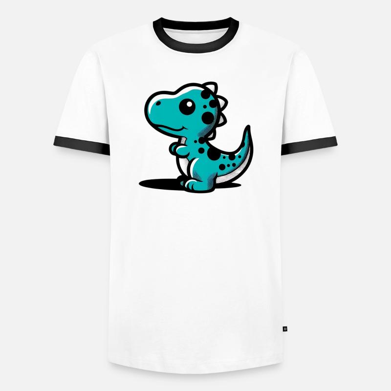 Dinosaur - Men's Ringer Shirt - white/black