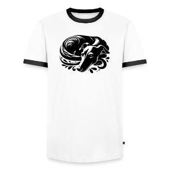 Galgo - T-shirt contrasté Homme - blanc/noir - Devant - AI Model Female 172 light (172cm) & AI Model Male 178 dark (178cm)