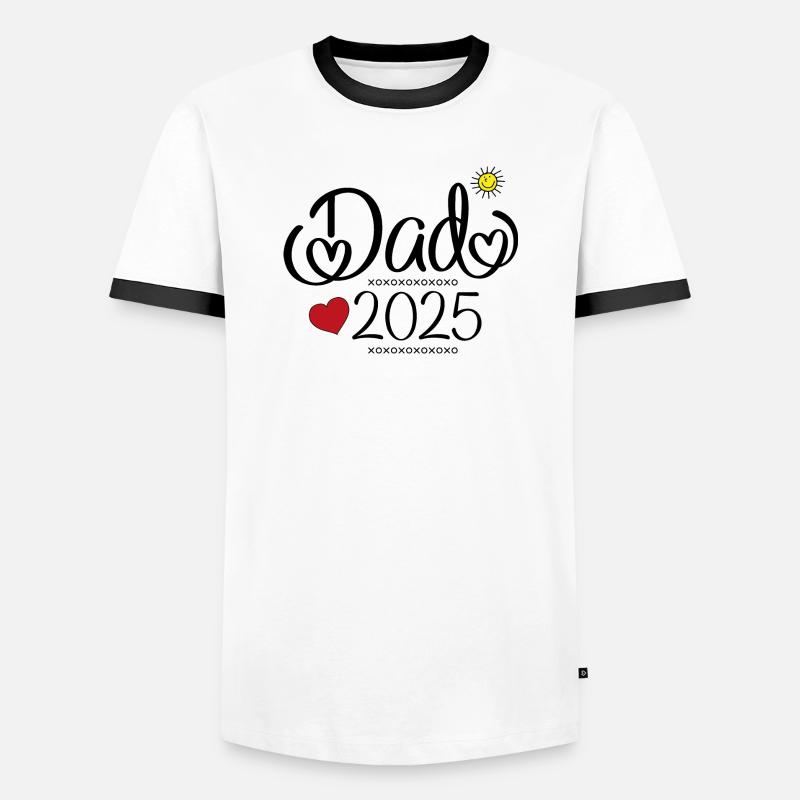 Dad 2025 - Männer Kontrast-T-Shirt - Weiß/Schwarz