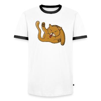 Badezeit - Männer Kontrast-T-Shirt - Weiß/Schwarz - Vorne - AI Model Female 172 light (172cm) & AI Model Male 178 dark (178cm)