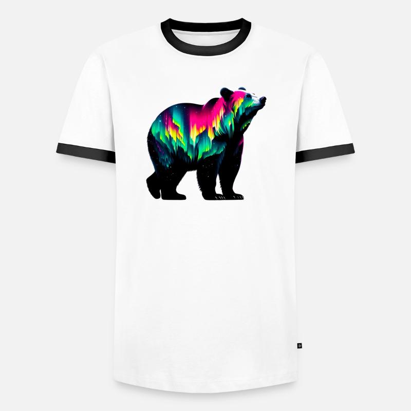 Bear - Men's Ringer Shirt - white/black