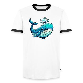 Wal - Männer Kontrast-T-Shirt - Weiß/Schwarz - Vorne - AI Model Female 172 light (172cm) & AI Model Male 178 dark (178cm)