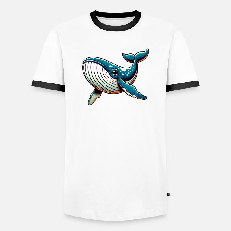 Whale - Men's Ringer Shirt - white/black