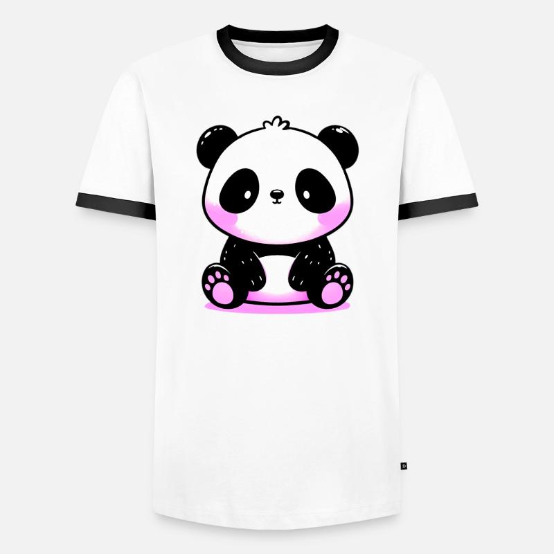 Panda - Men's Ringer Shirt - white/black