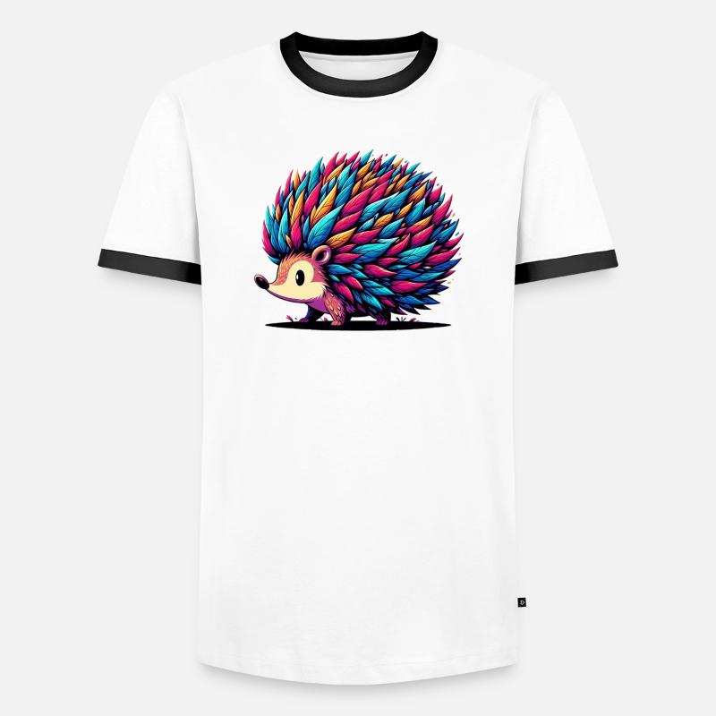 Igel - Männer Kontrast-T-Shirt - Weiß/Schwarz