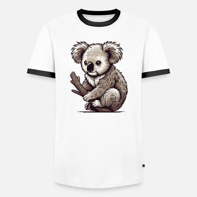 Koala - Männer Kontrast-T-Shirt - Weiß/Schwarz
