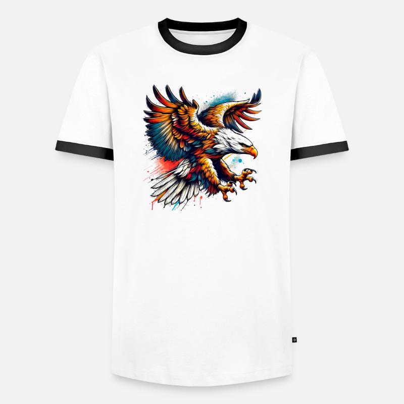 Eagle - Men's Ringer Shirt - white/black