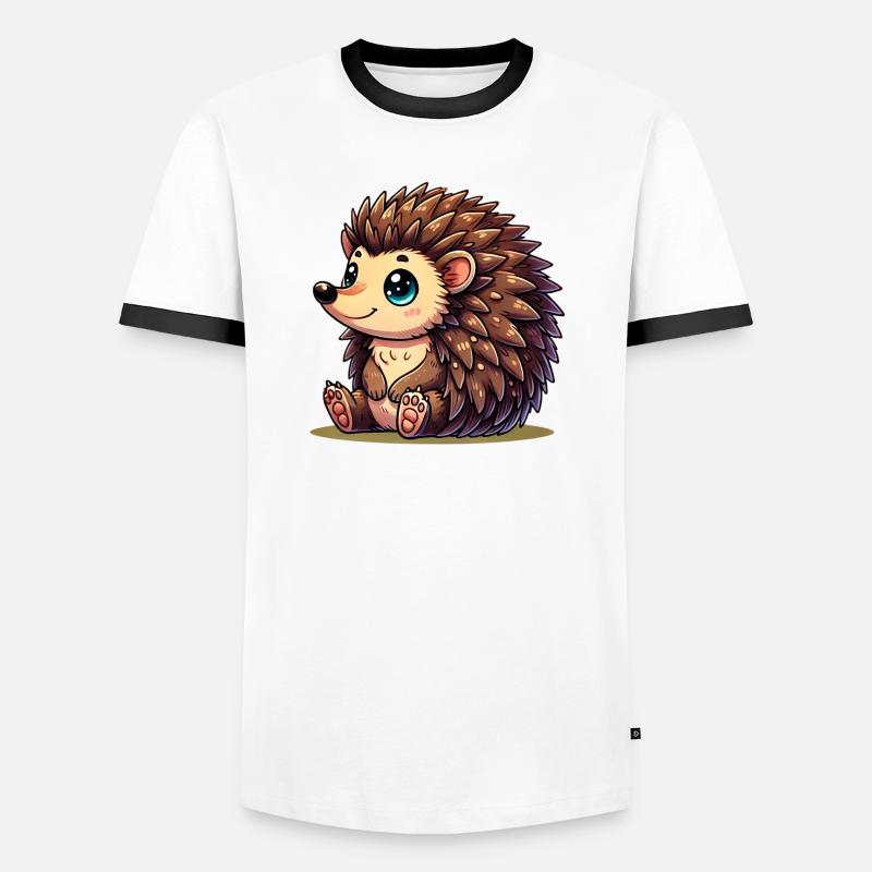 Igel - Männer Kontrast-T-Shirt - Weiß/Schwarz
