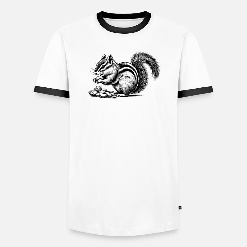 Chipmunk - Männer Kontrast-T-Shirt - Weiß/Schwarz