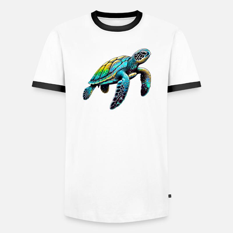 Turtle - Men's Ringer Shirt - white/black