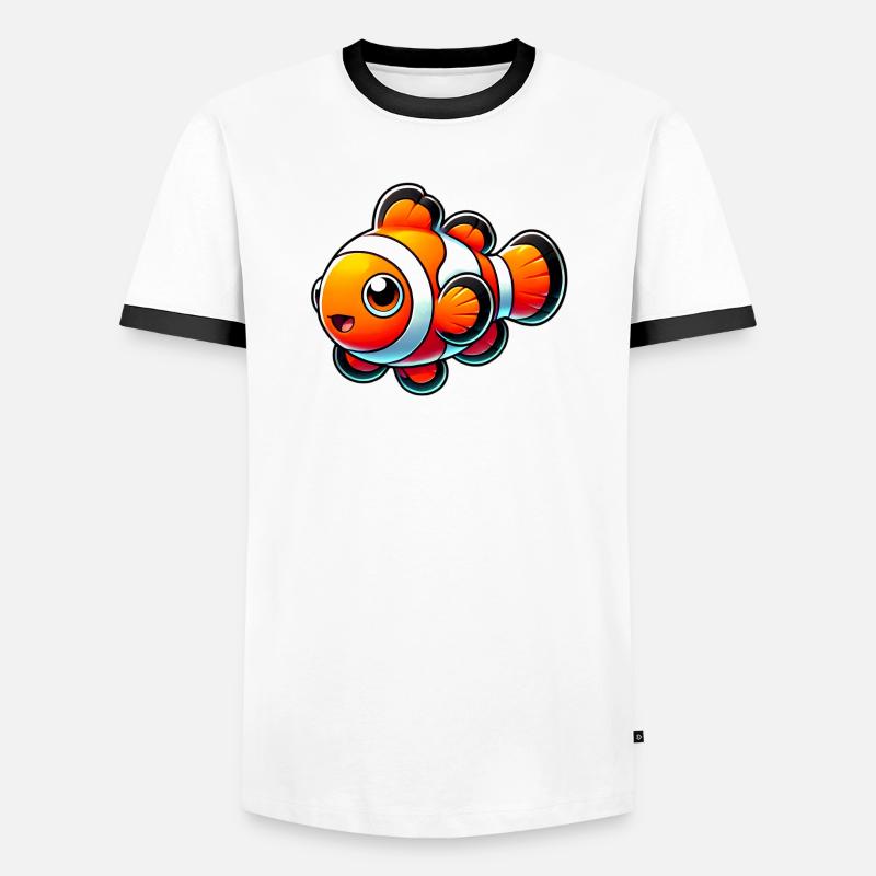 Clownfisch - Männer Kontrast-T-Shirt - Weiß/Schwarz