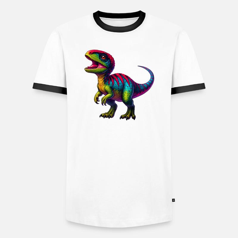 Dinosaur - Men's Ringer Shirt - white/black