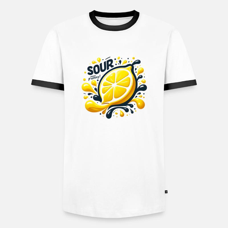 Lemon Splash - Men's Ringer Shirt - white/black