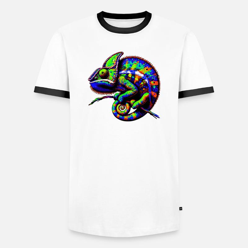 Chameleon - Men's Ringer Shirt - white/black