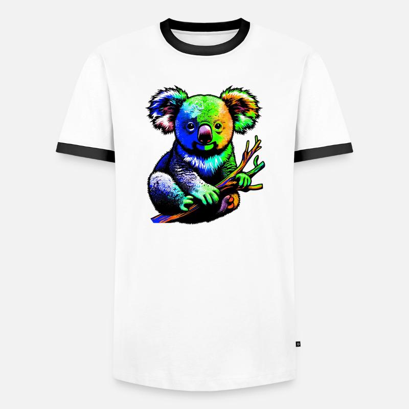 Koala - Men's Ringer Shirt - white/black